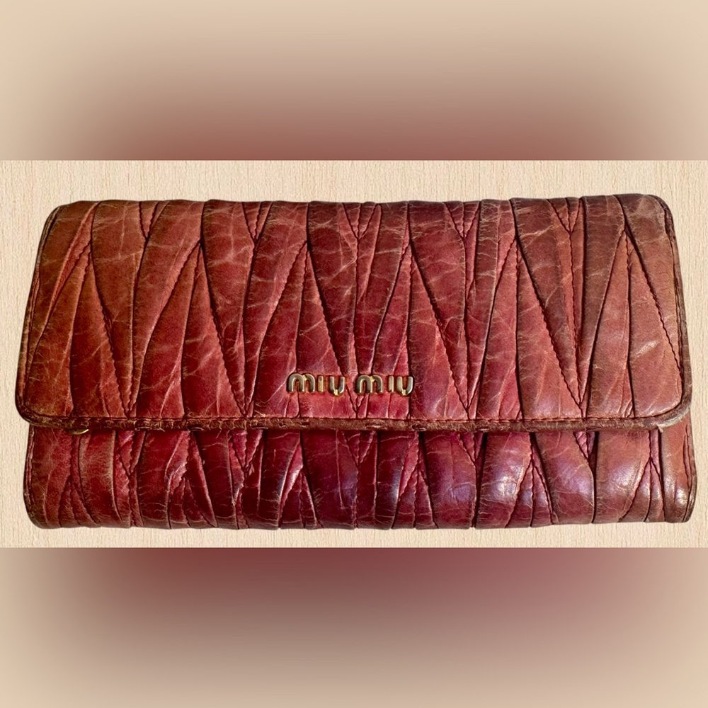 Miu Miu Matelassé Leather Continental Wallet